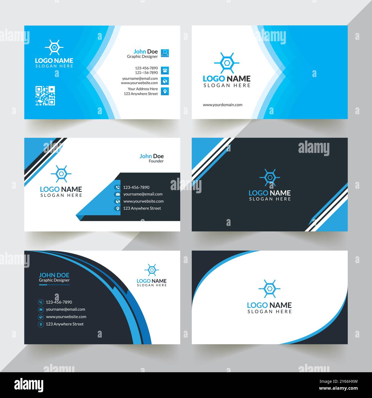 Professional Business Card Design Template Stock Vector