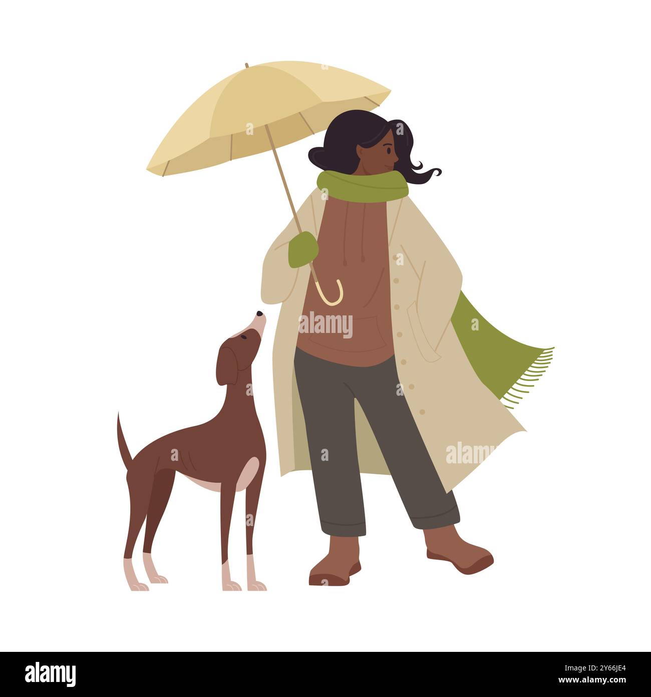 Woman windy coat Stock Vector Images - Alamy
