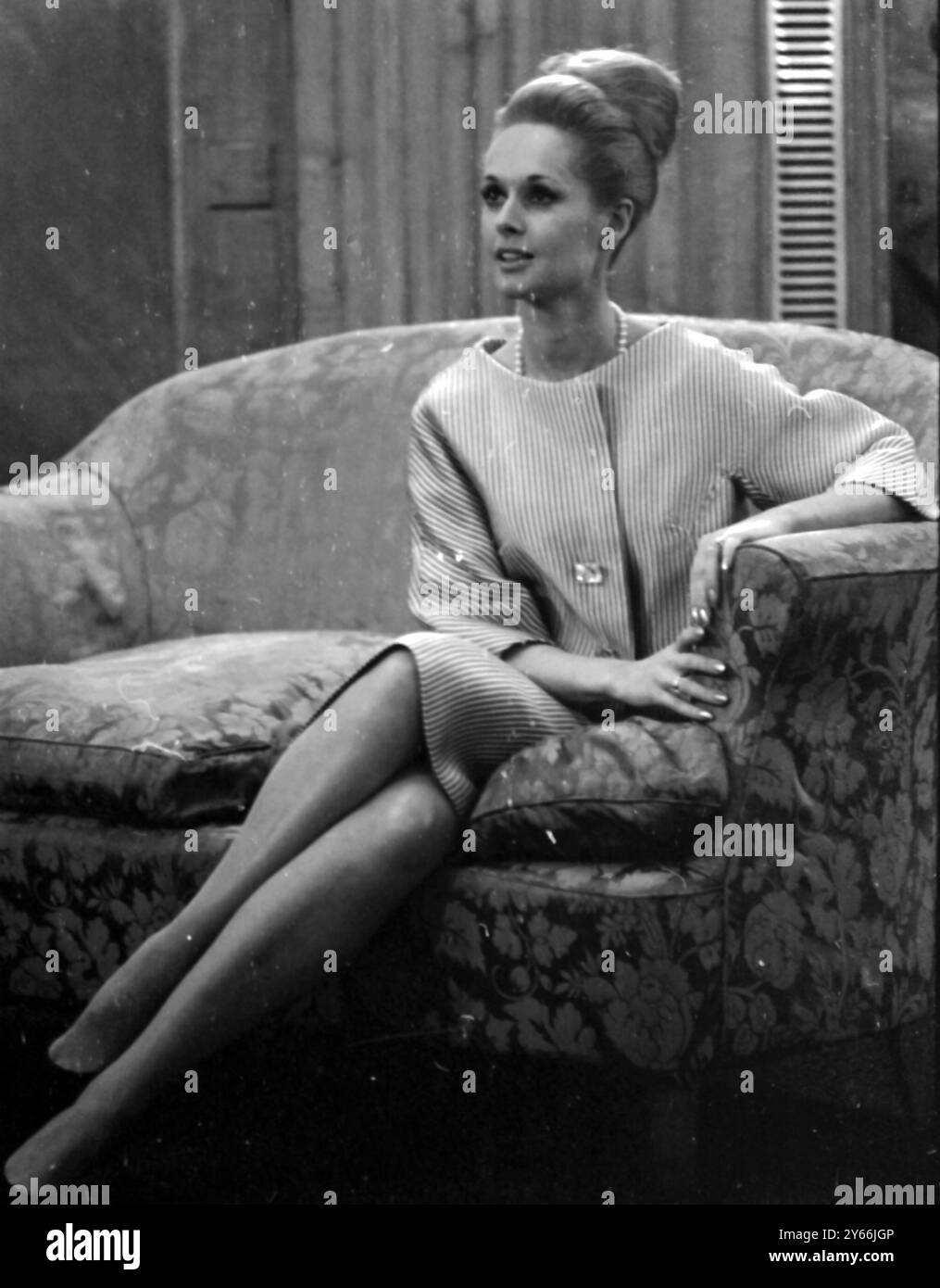 Tippi Hedren actress at the Dorchester London Ist March 1966 Stock ...