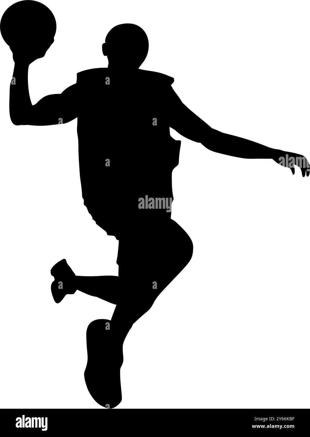 Silhouette of a basketball player dunking on a white background. Perfect for stickers, icons, tattoos, logos Stock Vector