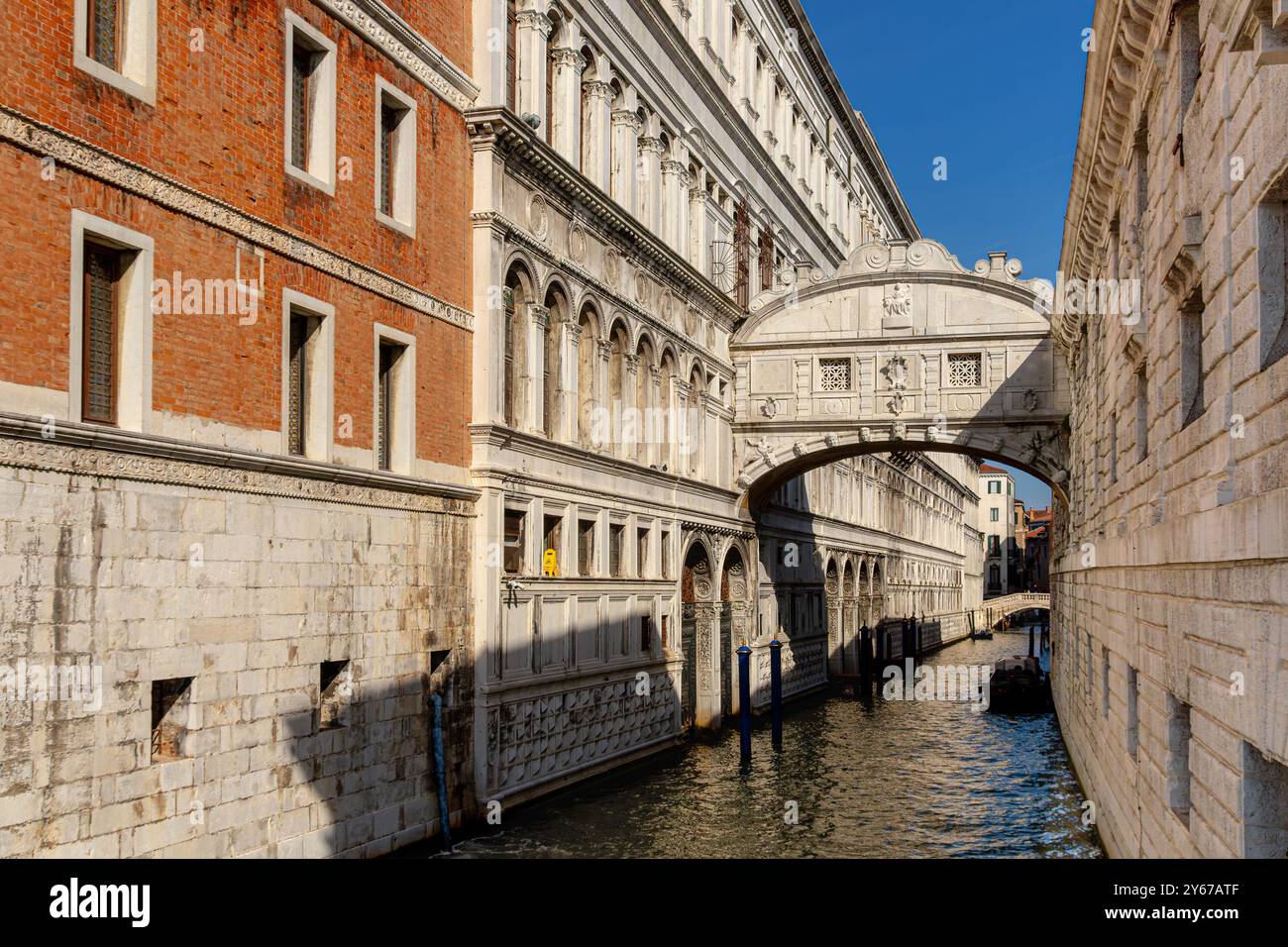 The Bridge Of Sighs, a white limestone bridge which passes over the Rio ...