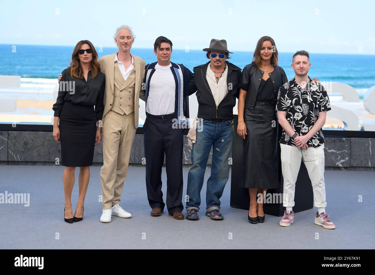 San Sebastian, Basque Country, Spain. 24th Sep, 2024. Johnny Depp, Luisa Raineri, Riccardo Scarmarcio, Antonia Desplat, Ryan McParland attended 'Modi, Three Days on the Wing of Madness' Photocall during 72nd San Sebastian International Film Festival at Kursaal Palace on September 24, 2024 in Donostia/San Sebastian, Spain. Credit: Album/Alamy Live News Credit: Album/Alamy Live News Stock Photo