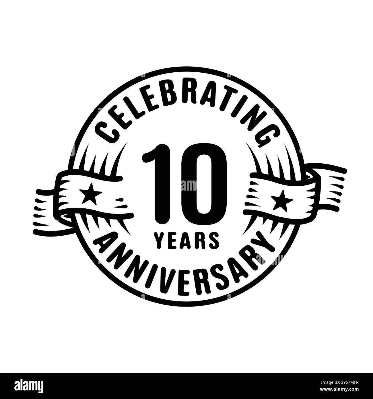 10 years logo design template. 10th anniversary vector and illustration. Stock Vector