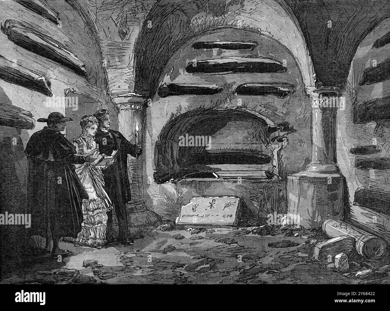 Arcololium in the catacombs of St Calixtus. Rome Stock Photo - Alamy