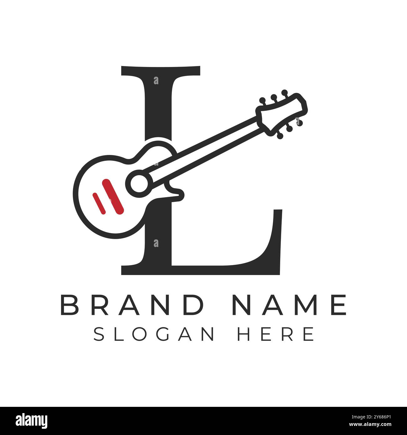 アート・デザイン・音楽 LETTERE SEGRETE Initial Letter S Guitar icon with Line Art Style for Chord