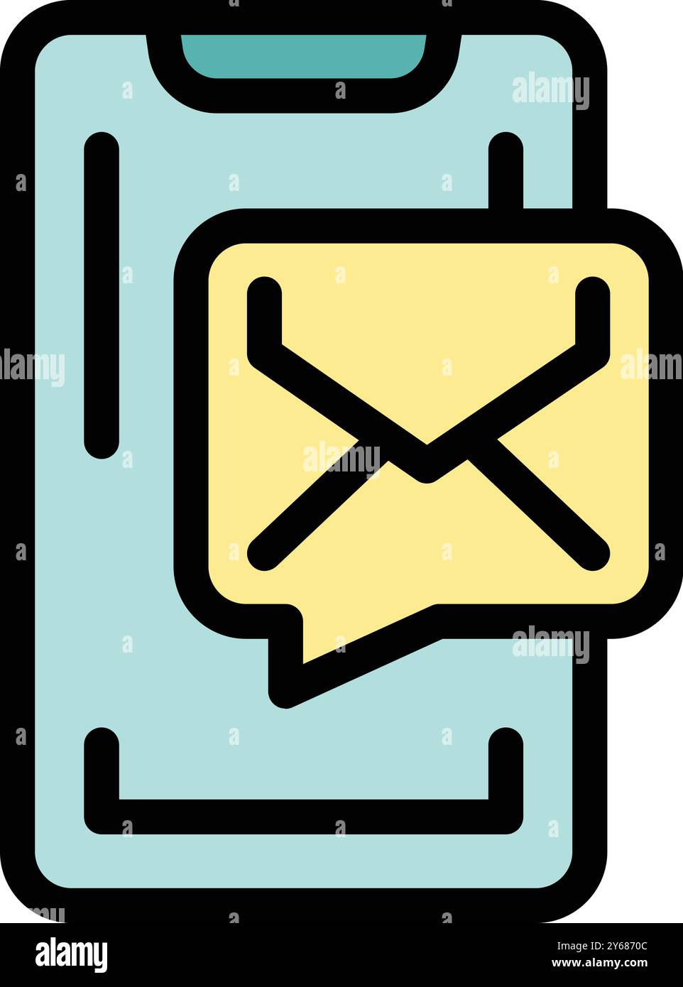 Smartphone is displaying a new email message notification Stock Vector