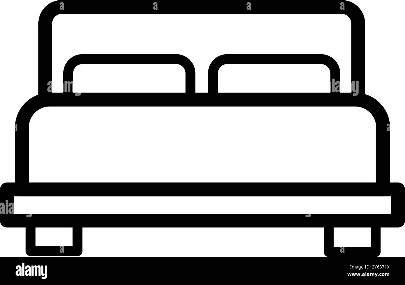 bed, overnight stay, hotel - vector icon Stock Vector Image & Art - Alamy