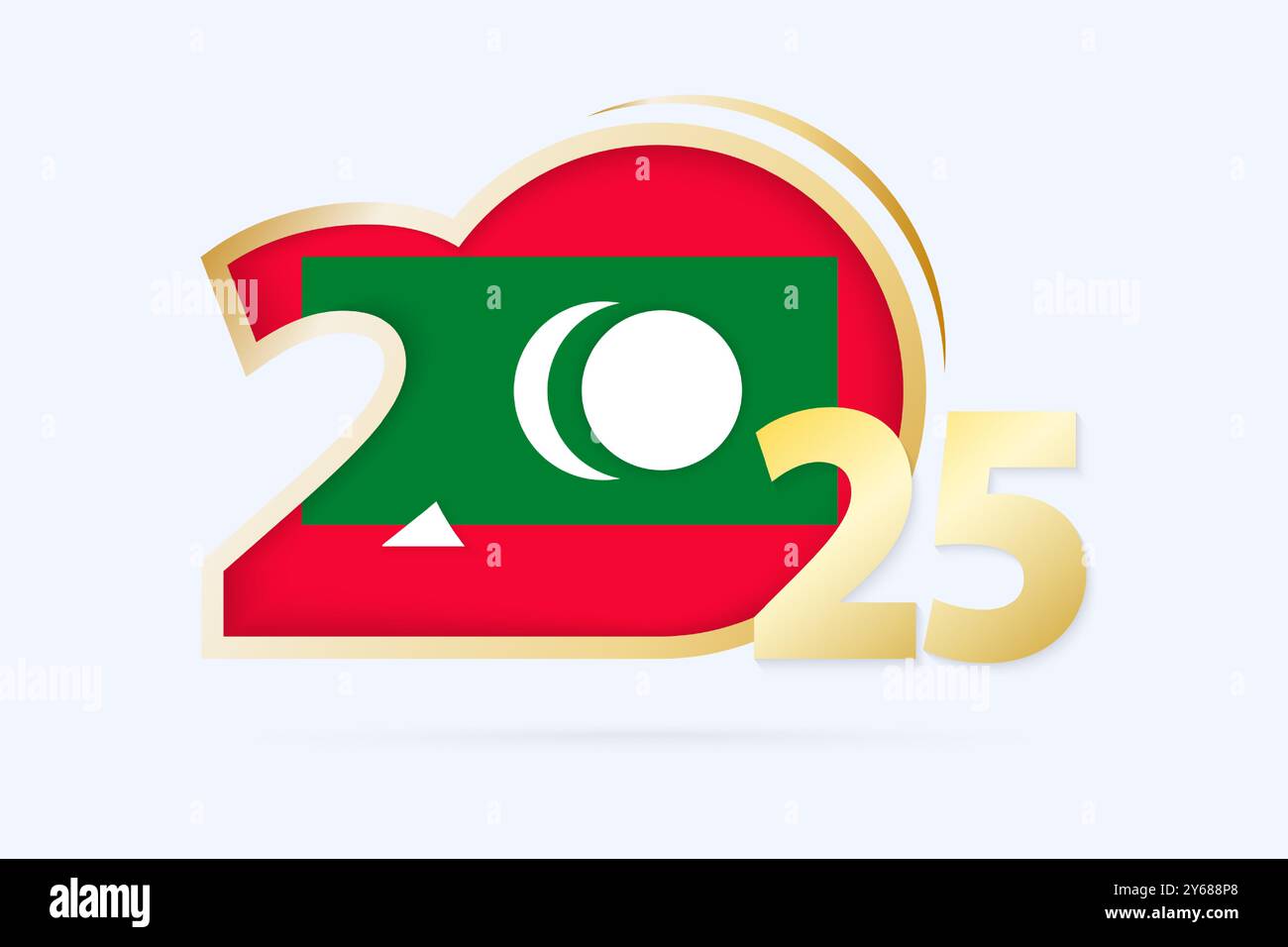 Year 2025 with Maldives Flag pattern. Vector Illustration Stock Vector Image & Art Alamy