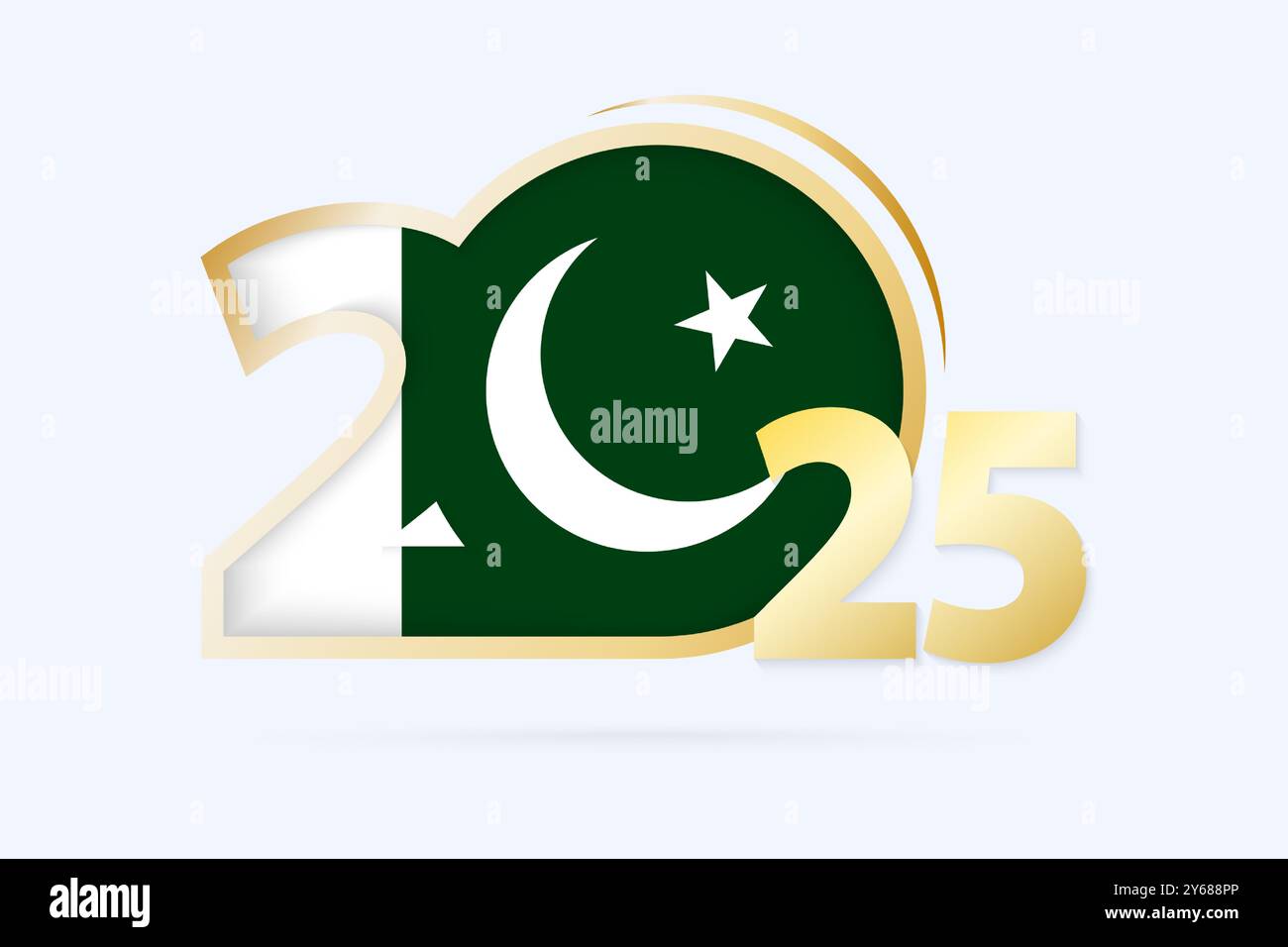 Year 2025 with Pakistan Flag pattern. Vector Illustration Stock Vector