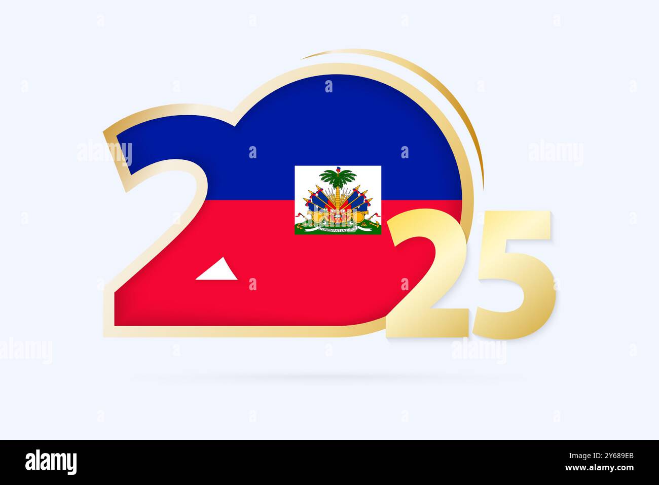 Year 2025 with Haiti Flag pattern. Vector Illustration Stock Vector Image & Art Alamy