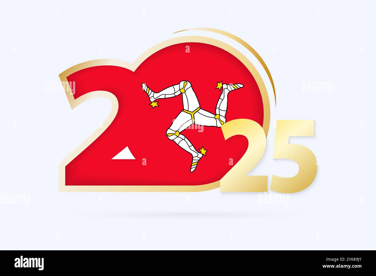 Year 2025 with Isle of Man Flag pattern. Vector Illustration Stock ...