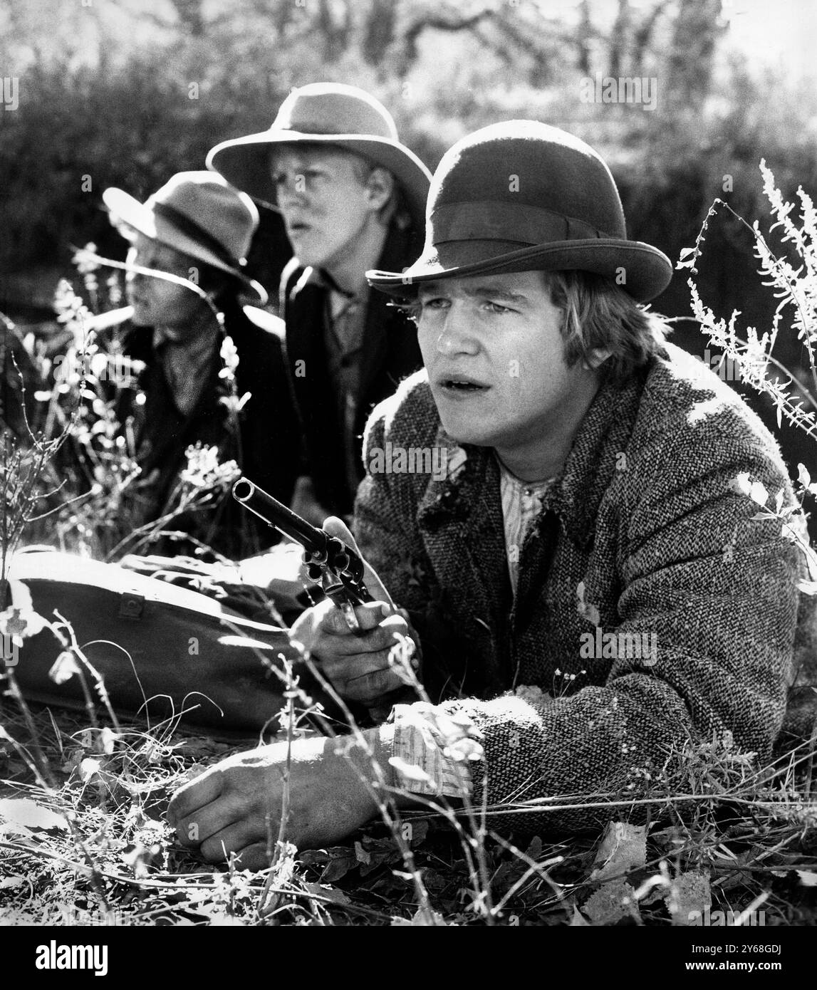 Jeff Bridges (foreground), on-set of the western film, 'Bad Company', Paramount Pictures, 1972 Stock Photo