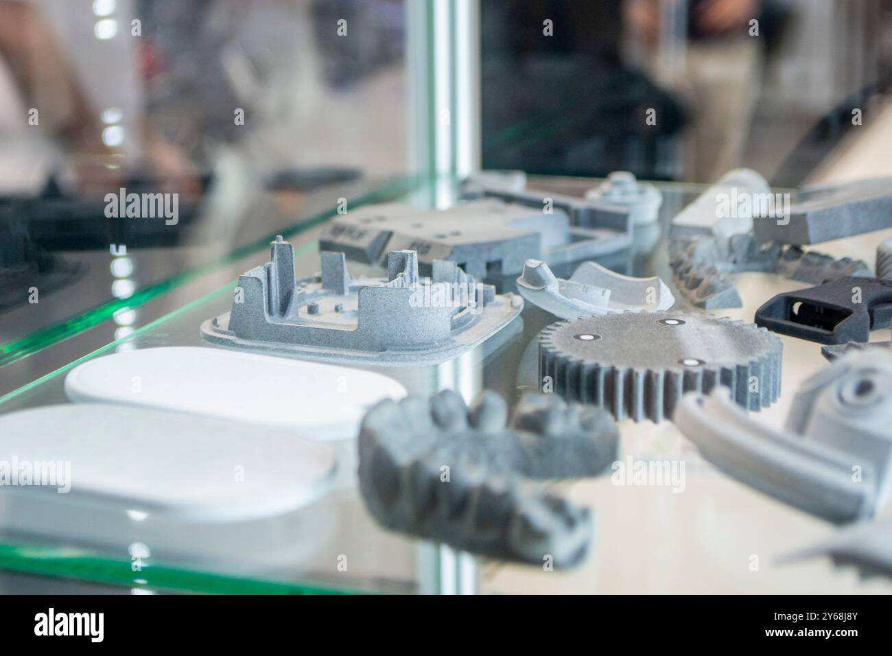Various objects printed on a 3D printer from molten plastic powder ...