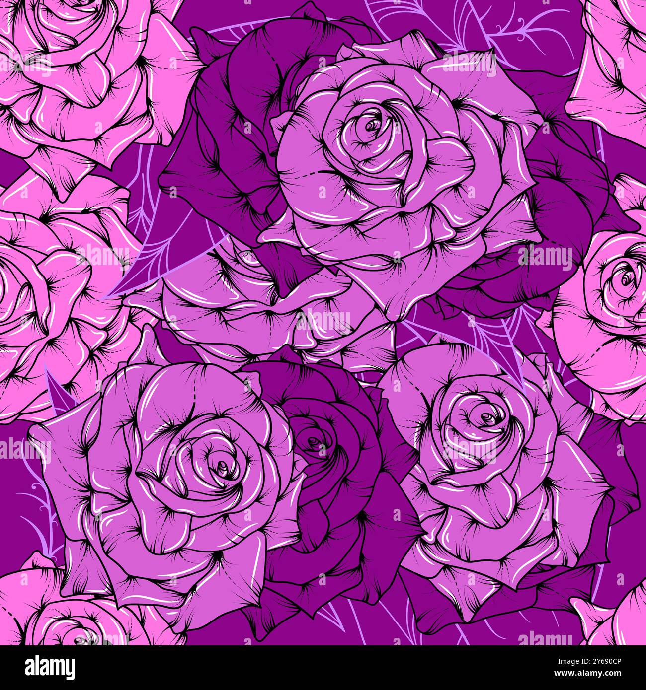 Seamless floral rose pattern Stock Vector Images - Alamy