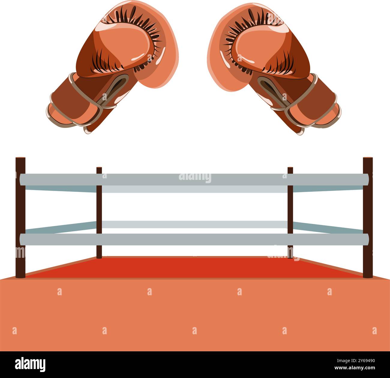 Boxing ring and boxing gloves vector illustration Stock Vector Image 