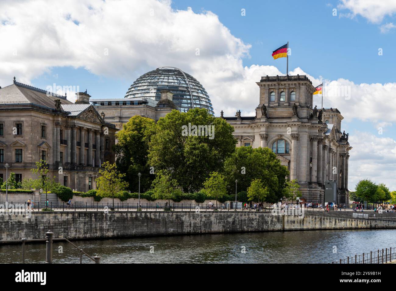 Berlin Germany: The Reichstag is the seat of the German Bundestag. The building is a national symbol of Germany. Stock Photo