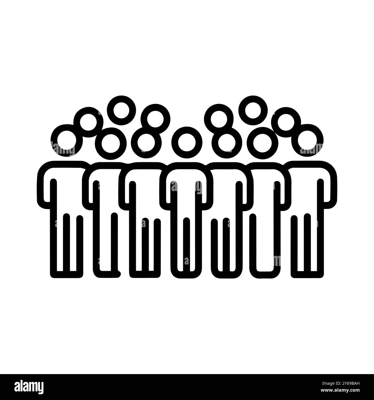 crowd icon or modern line symbol. Vector line art and icon design with ...