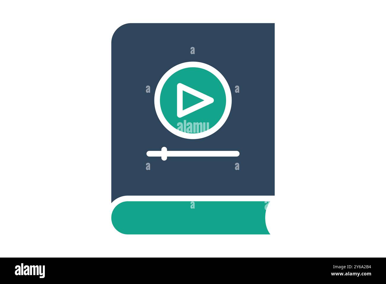 Tutorial icon. solid icon style. book with play sign. icon related to online course. education elements vector illustration Stock Vector