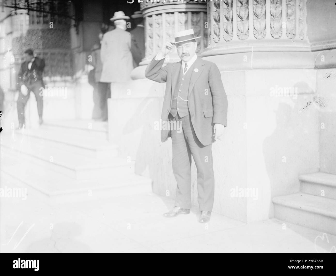 Sen. Cantor tipping his hat, Glass negatives, 1 negative: glass; 5 x 7 in. or smaller. Stock Photo