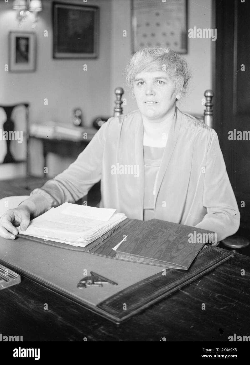 Jane D. Rippin. Seated at desk with papers before her Stock Photo - Alamy