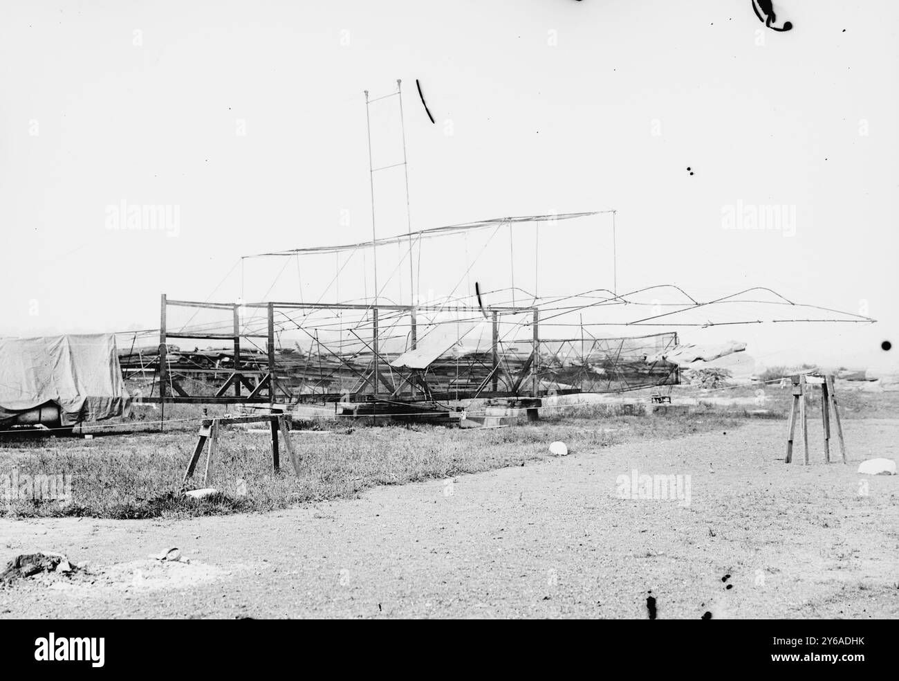 Meckler-Allen Aeroplane, between ca. 1910 and ca. 1915, Airplanes, Glass negatives, 1 negative: glass; 5 x 7 in. or smaller. Stock Photo