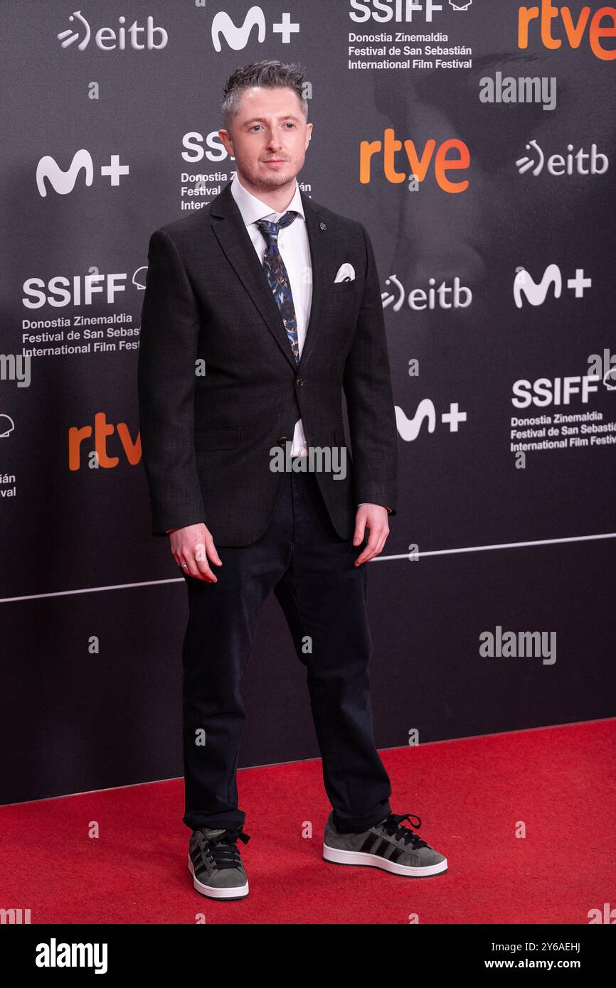 San Sebastian, Spain. 24th Sep, 2024. Actor Yan McParland attends the red carpet at the premiere of the film ‘Three days on the wing of madness' in the official section at 72nd of San Sebastian International Film Festival. Credit: SOPA Images Limited/Alamy Live News Stock Photo