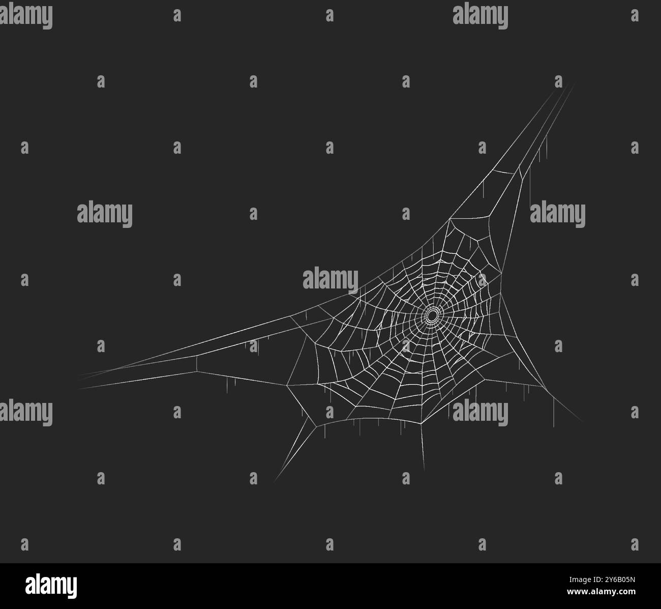 Spiderweb Halloween creepy decor realistic vector icon Stock Vector