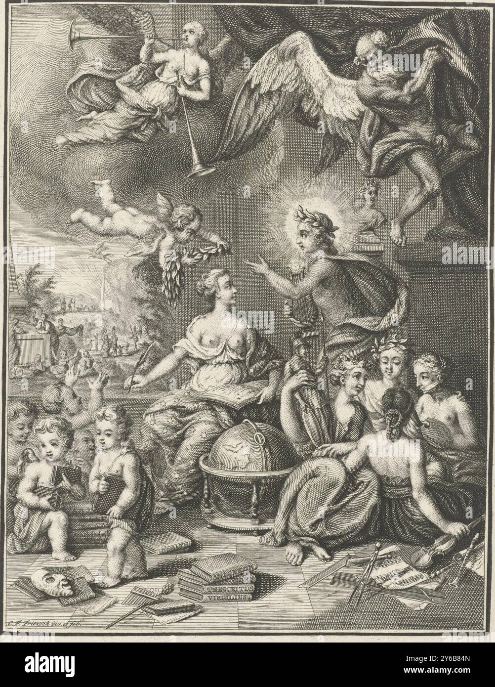 Personified Instruments Allegory of the Art of Writing, The personification of the Art of ...