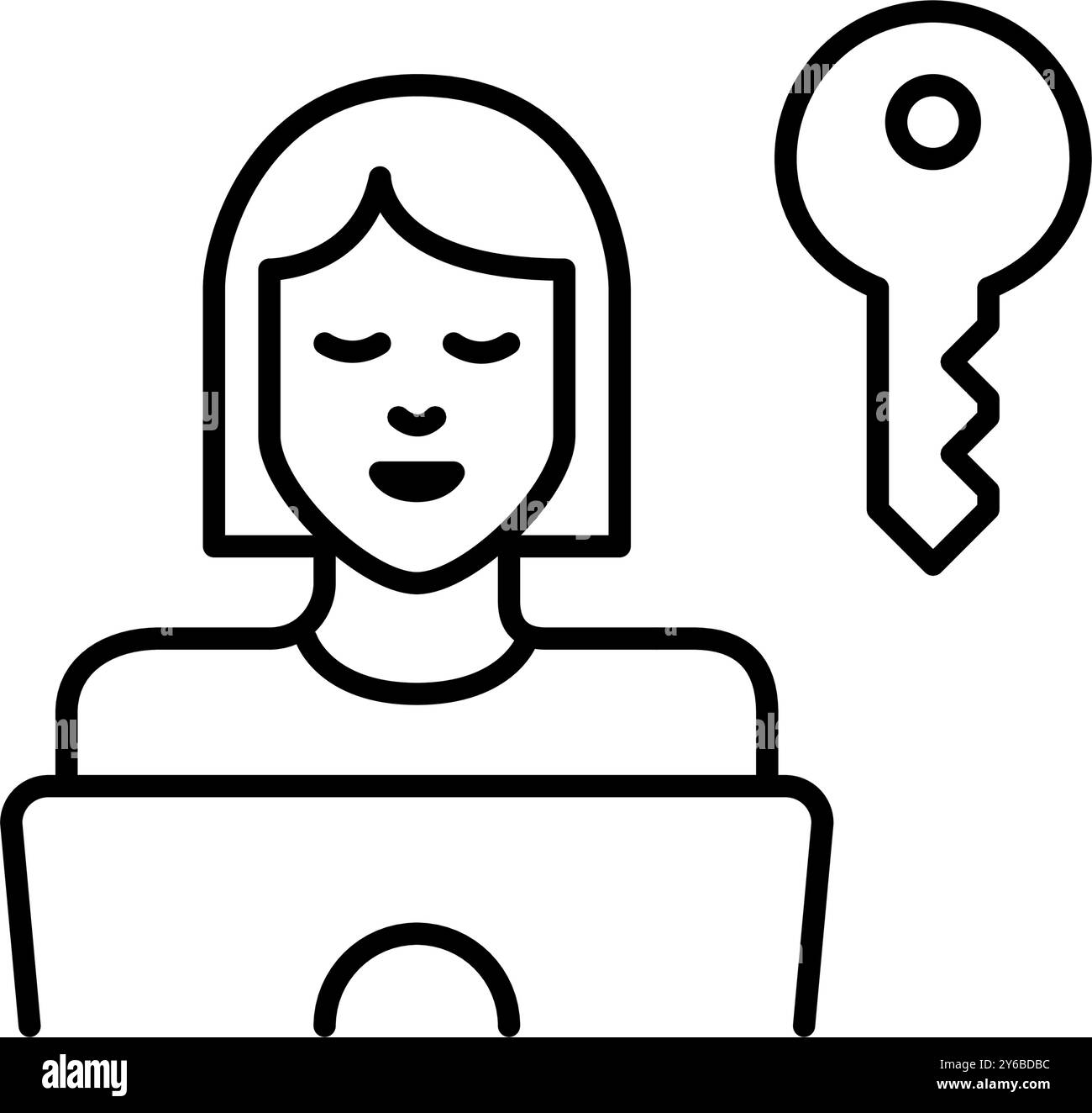 Cybersecurity concept laptop cloud Black and White Stock Photos ...