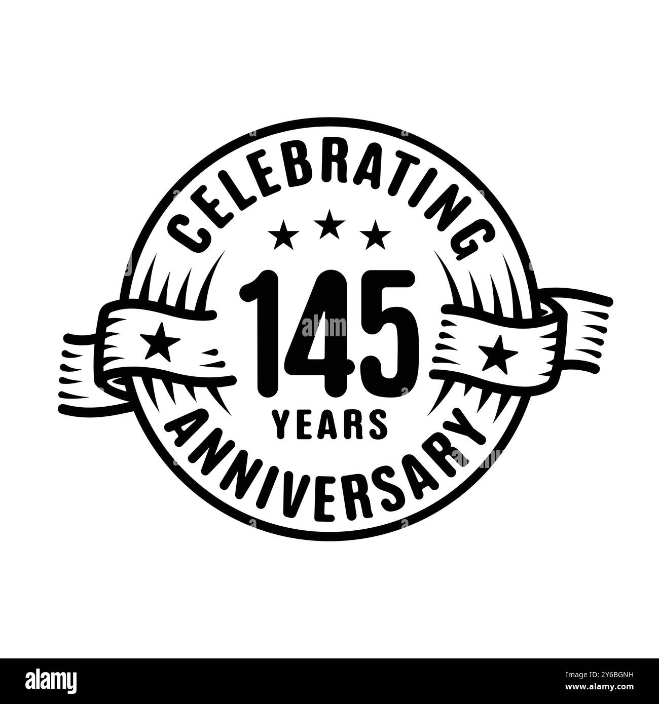 145 years logo design template. 145th anniversary vector and ...