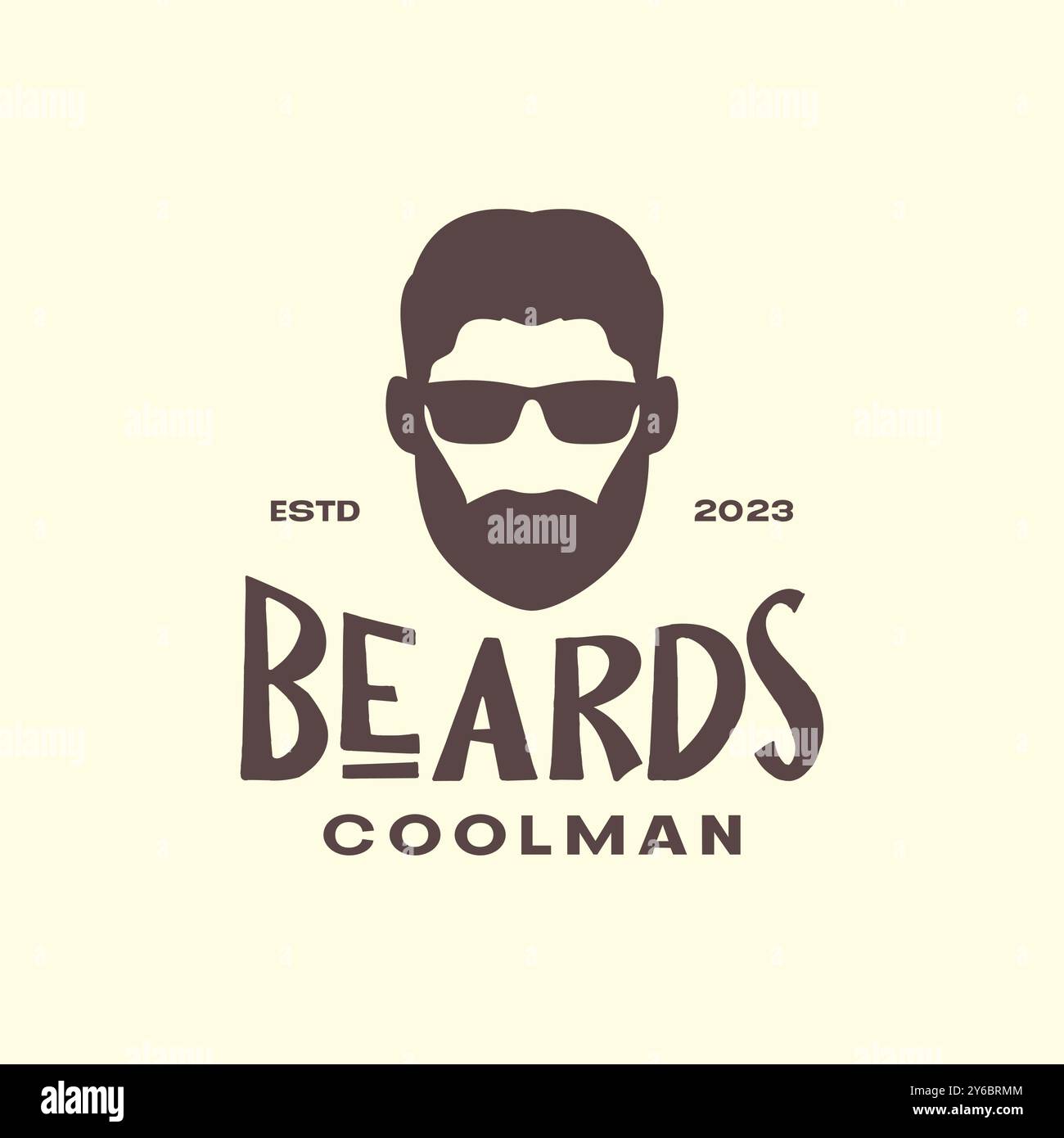 bearded man sunglasses cool mascot vintage simple logo icon vector illustration Stock Vector