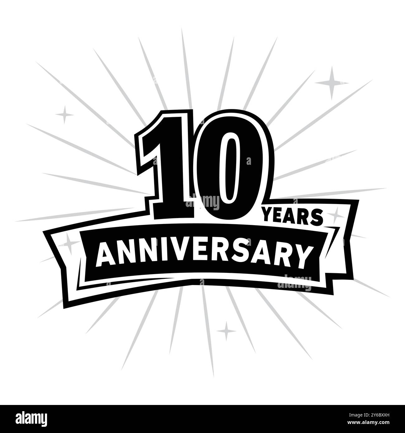10 years anniversary celebration logo. 10th design template. Vector and illustration. Stock Vector