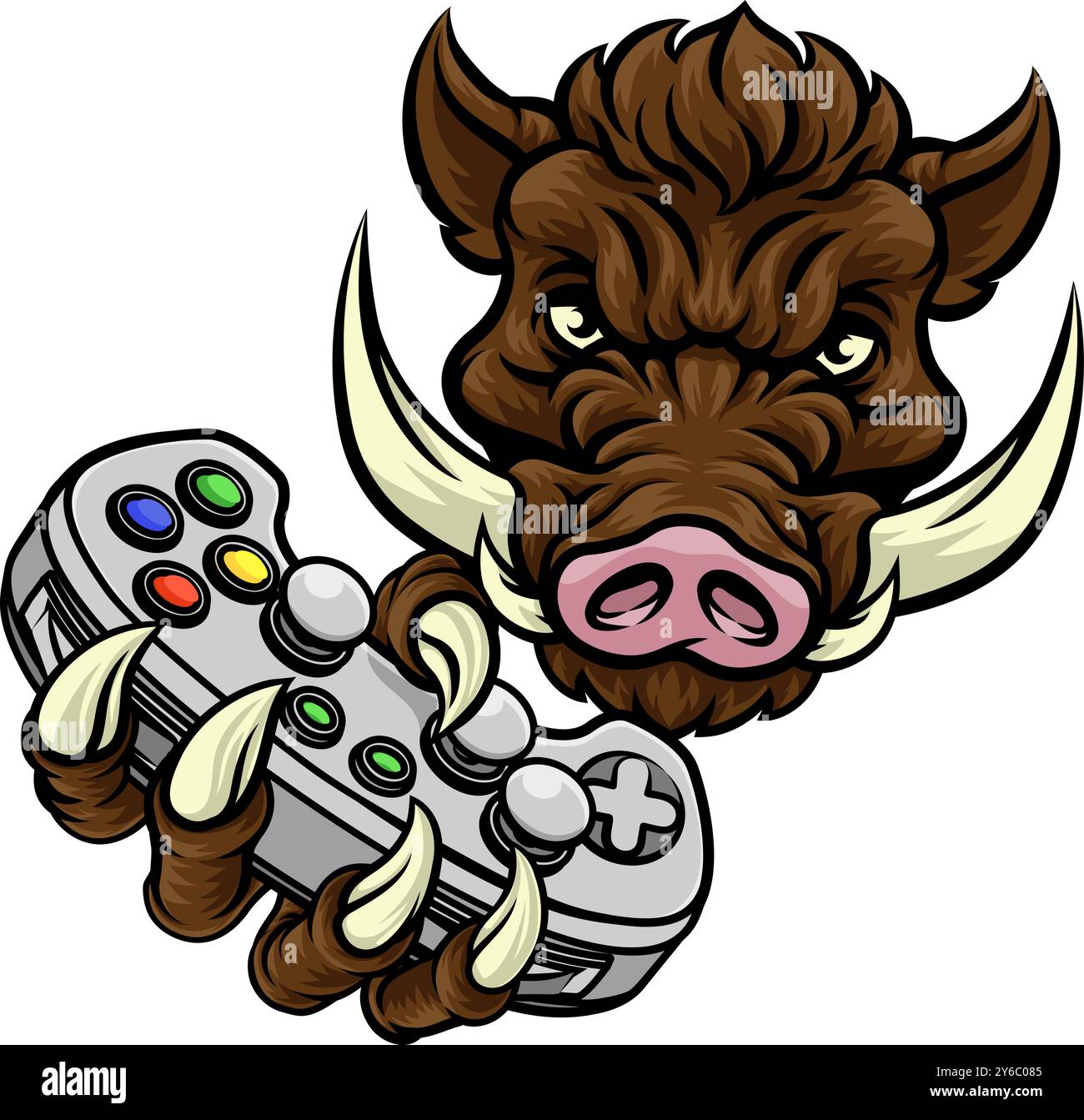 Boar Wild Hog Razorback Warthog Pig Gaming Mascot Stock Vector Image ...