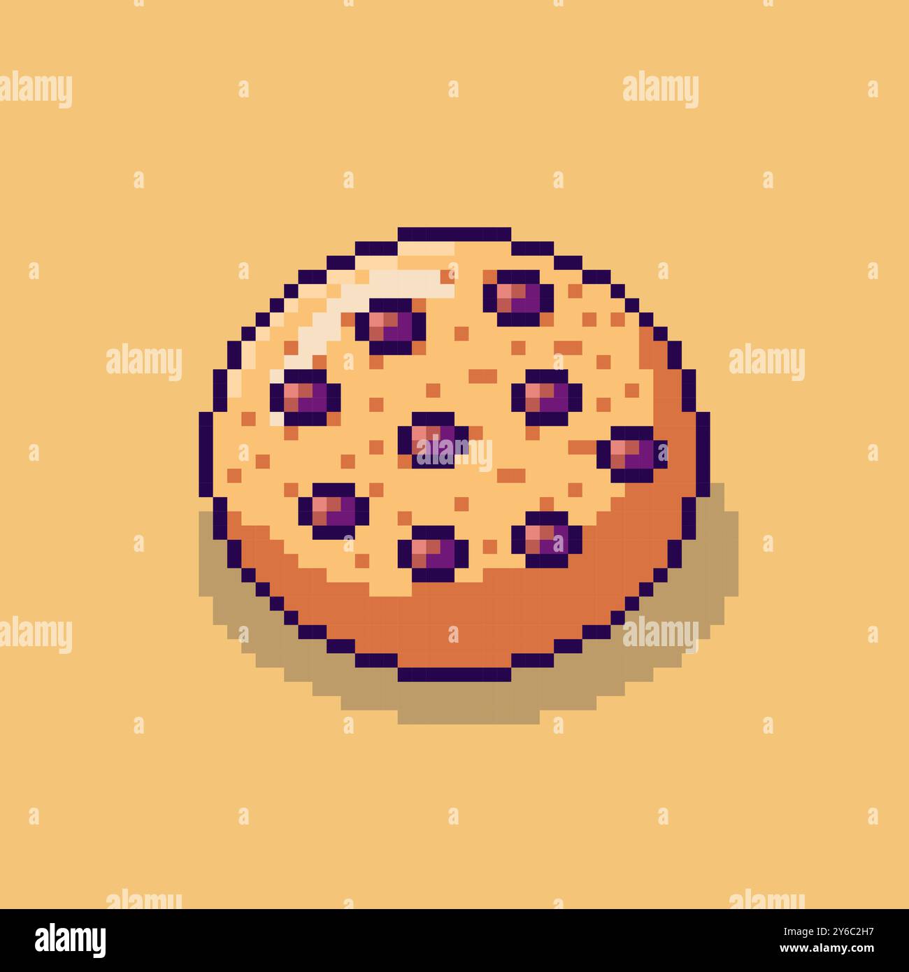 Pixel art Cookie game asset design Stock Vector