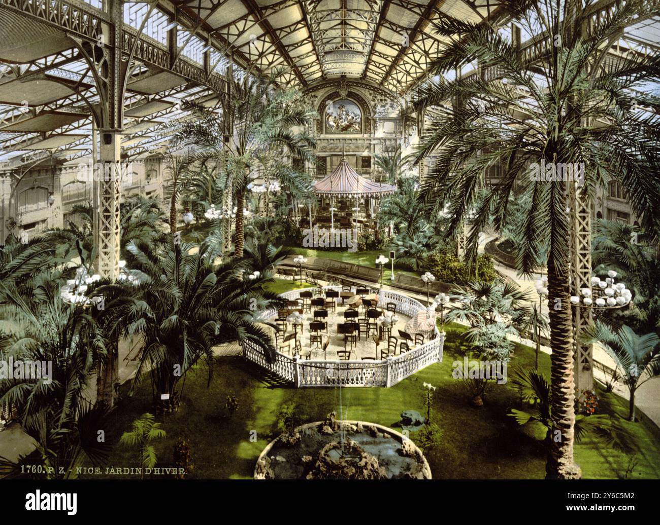 Der Wintergarten, Innenaufnahme, Nizza, Riviera, Frankreich, um 1895, Historisch, digital restaurierte Reproduktion von einer Vorlage aus dem 19. Jahr Stock Photo