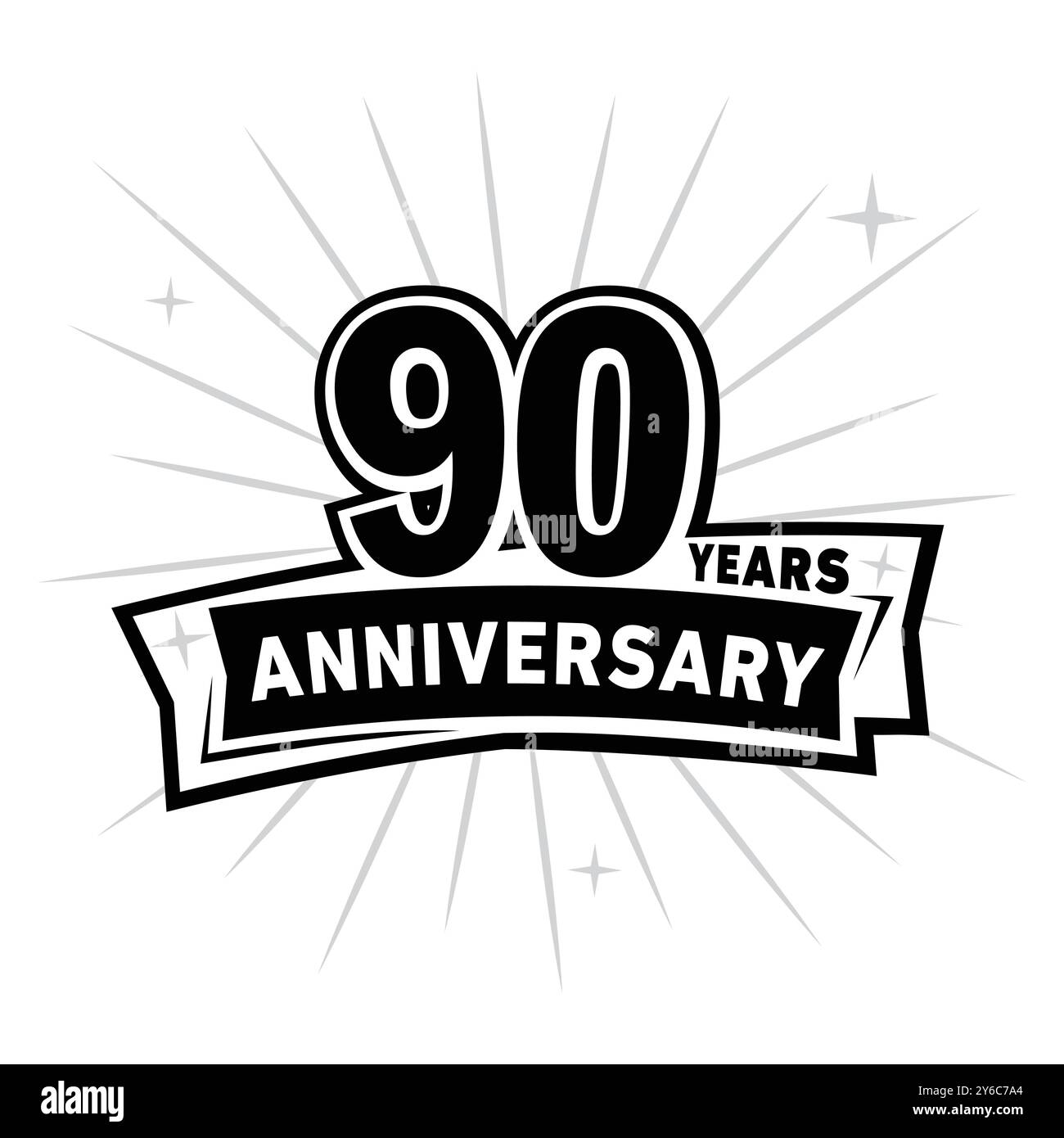 90 years anniversary celebration logo. 90th design template. Vector and ...