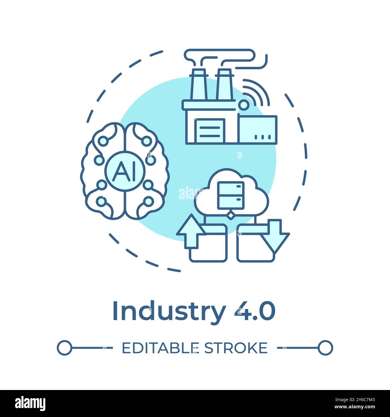 Industry 4.0 soft blue concept icon Stock Vector Image & Art - Alamy