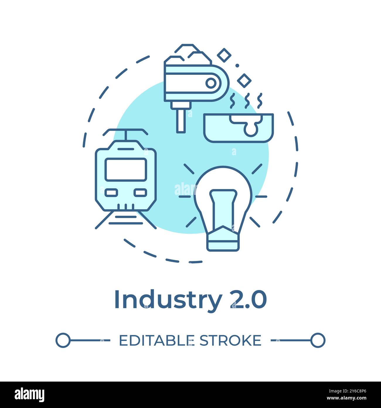 Industry 2.0 soft blue concept icon Stock Vector Image & Art - Alamy