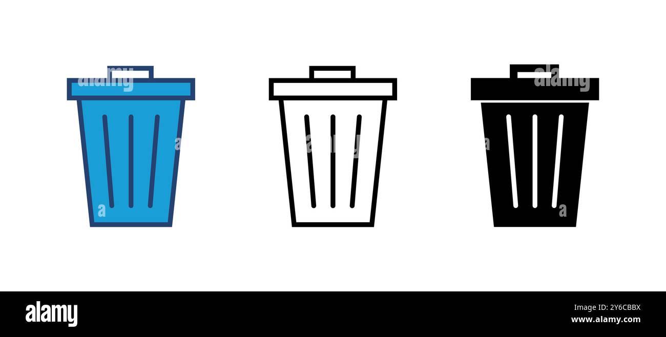 Trash icon vector. trash can icon. delete icon vector. garbage Stock Vector