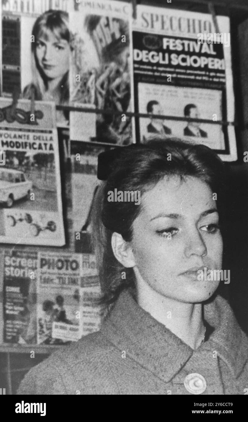 BELGIAN ACTRESS CATHERINE SPAAK IN ROME ; 6 JANUARY 1964 Stock Photo