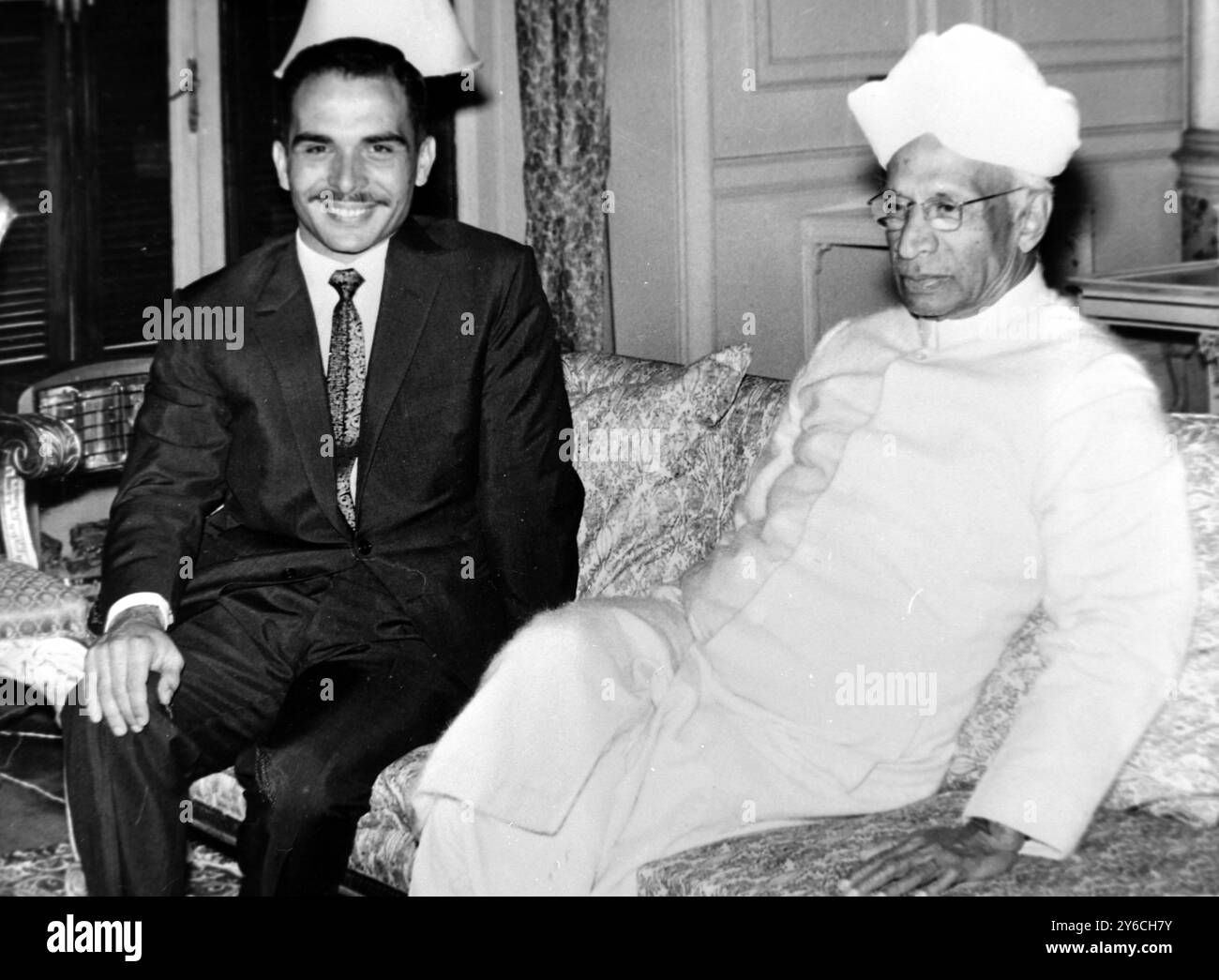 KING HUSSEIN OF JORDAN WITH RADHAKRISHNAN DR. IN INDIA  ;  5 DECEMBER 1963 Stock Photo