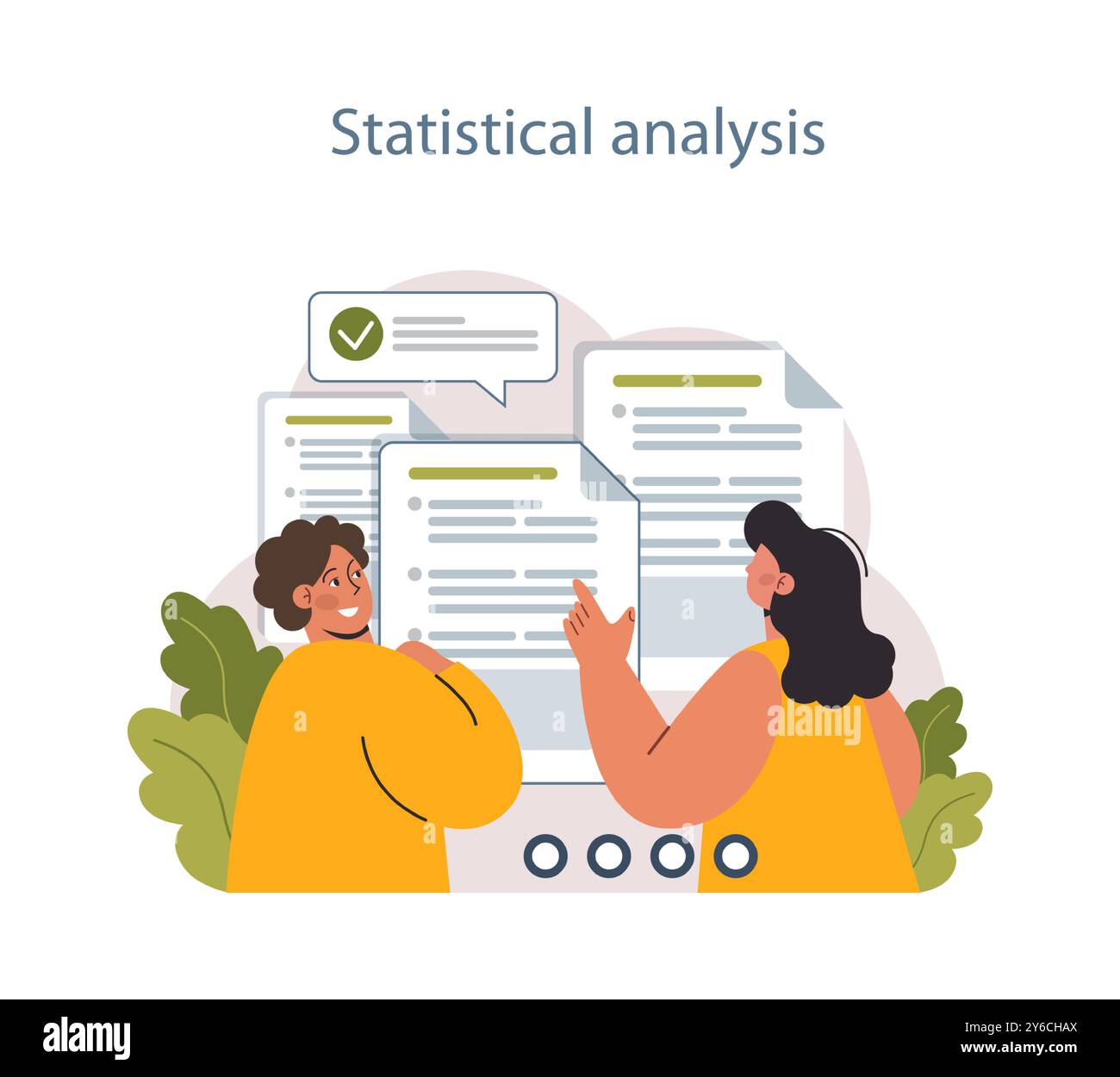 Predictive analytics. Process of using and processing data to forecast future outcome. Business ideas or decisions development. Character analysing statistical information. Flat vector illustration Stock Vector
