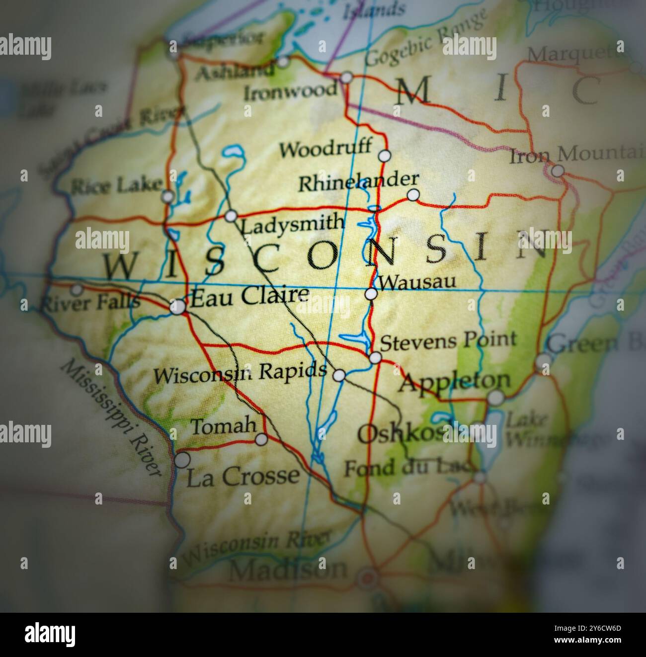 Map of wisconsin hi-res stock photography and images - Alamy