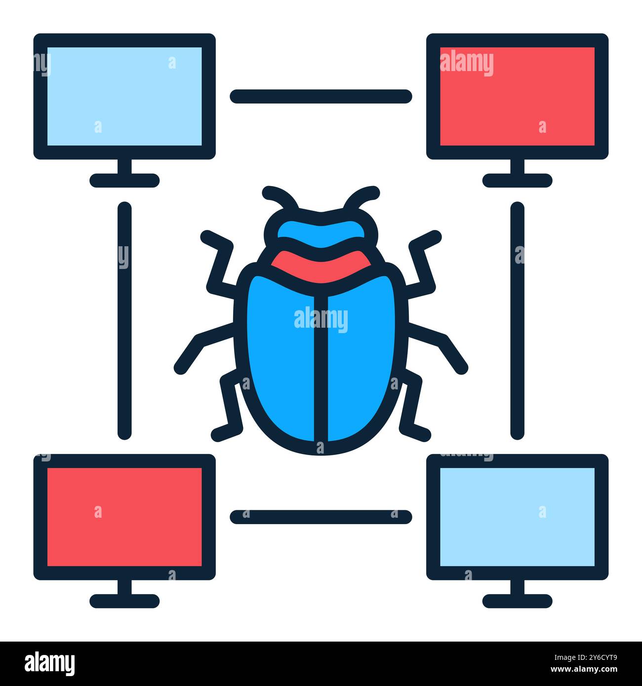 PC Bug vector concept colored icon or symbol Stock Vector