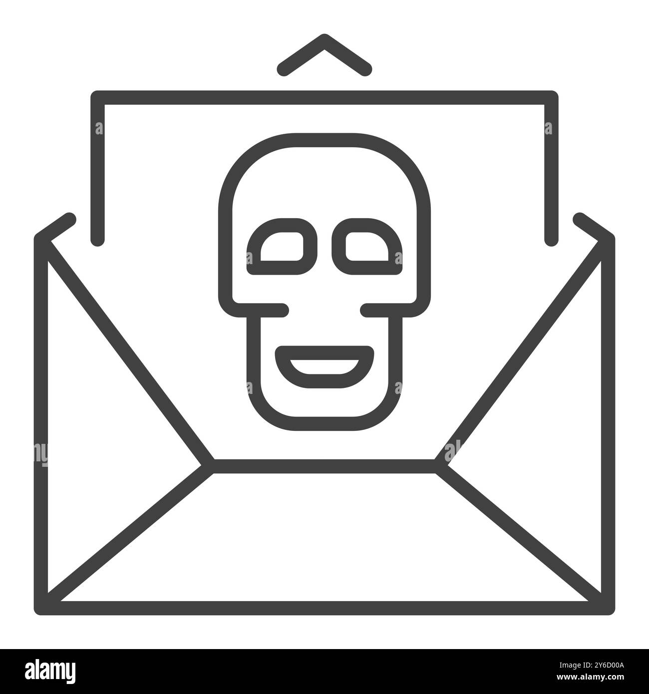 Message with Computer Virus vector Spam concept thin line icon or symbol Stock Vector