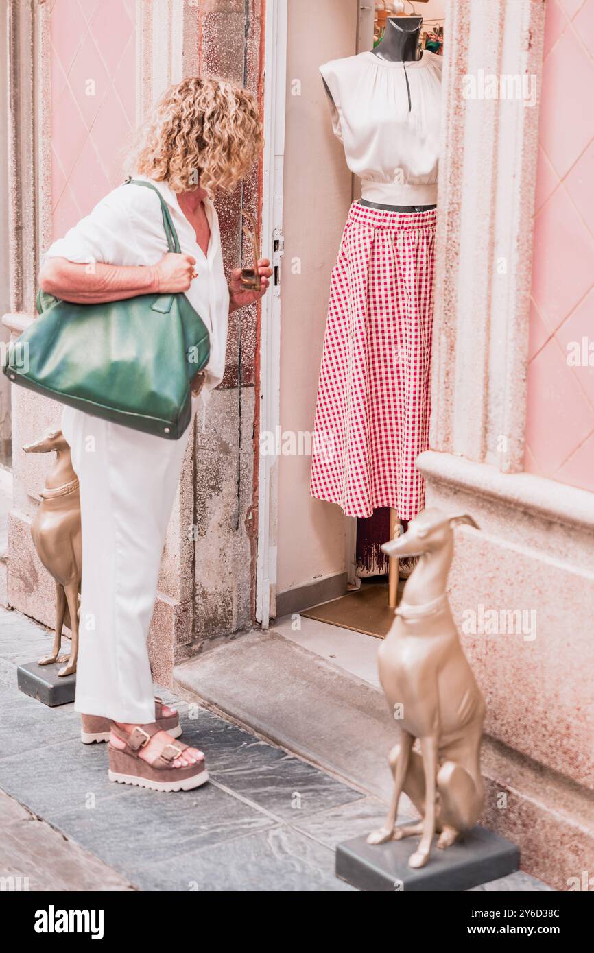 Woman red skirt white hi-res stock photography and images - Alamy