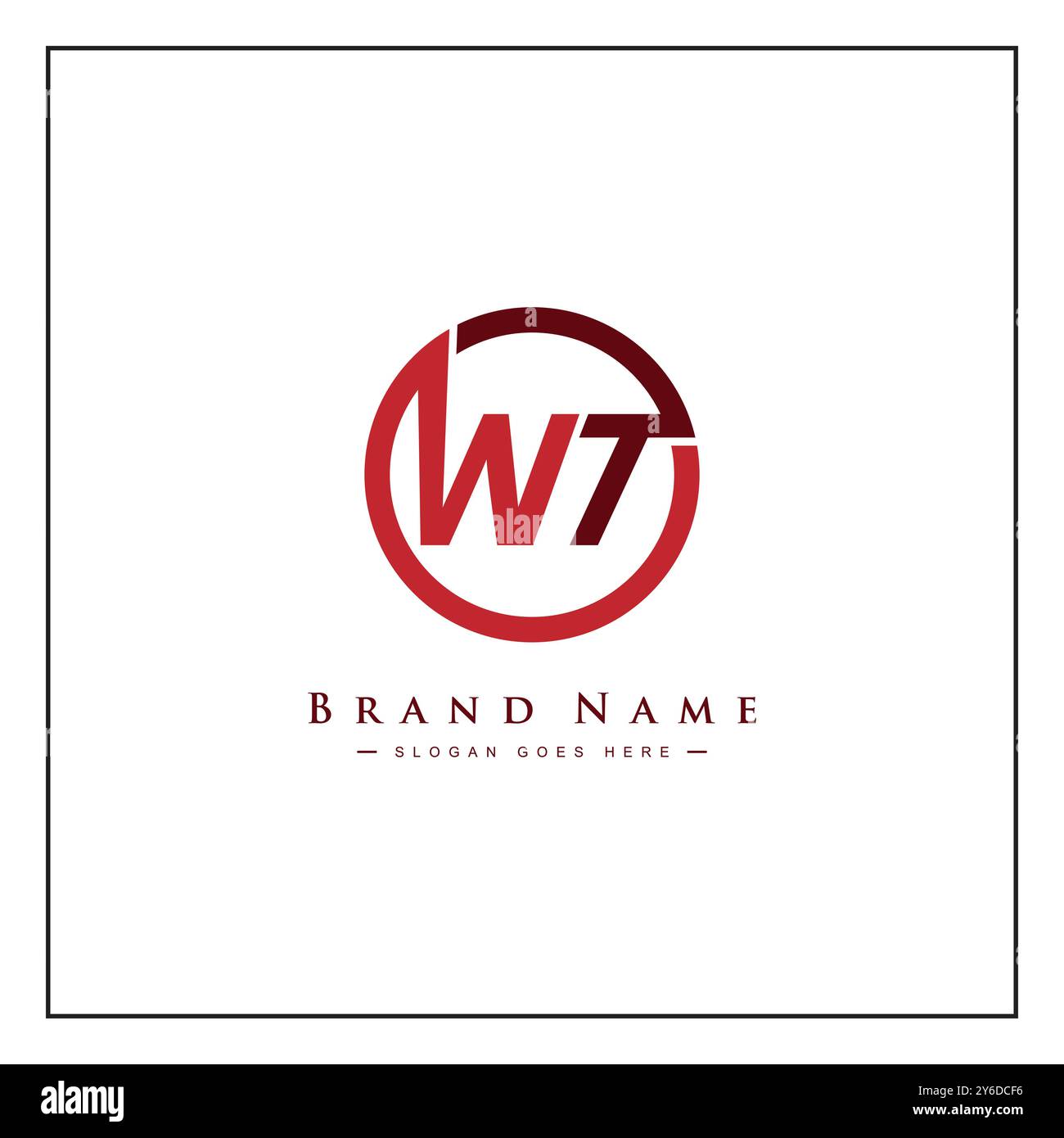 Creative Logo for Initials WT in Monogram Style - Vector Template for Initial Letter W and T Stock Vector