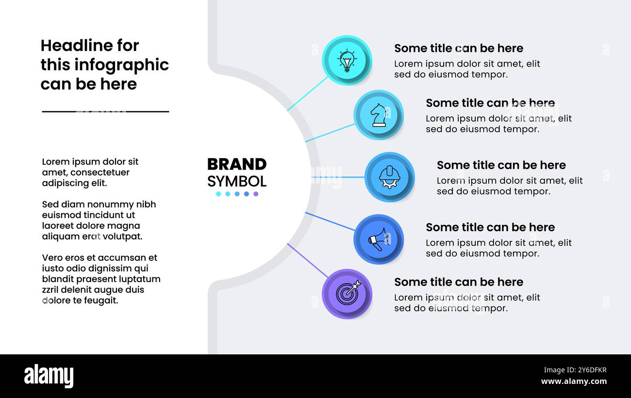 Infographic template with icons and 5 options or steps. Can be used for ...