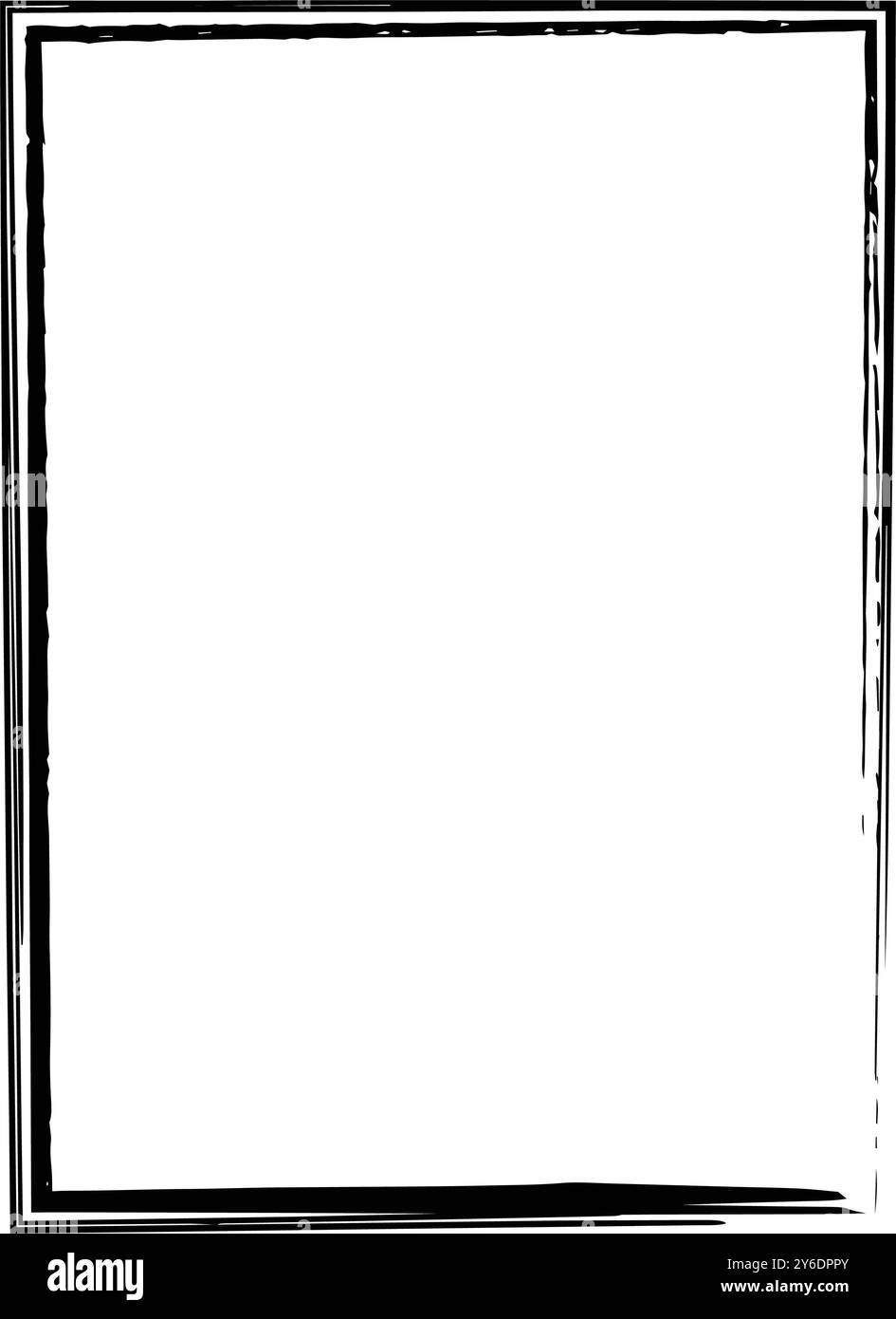 Grunge texture frame border shape icon, vertical rectangle decorative ...