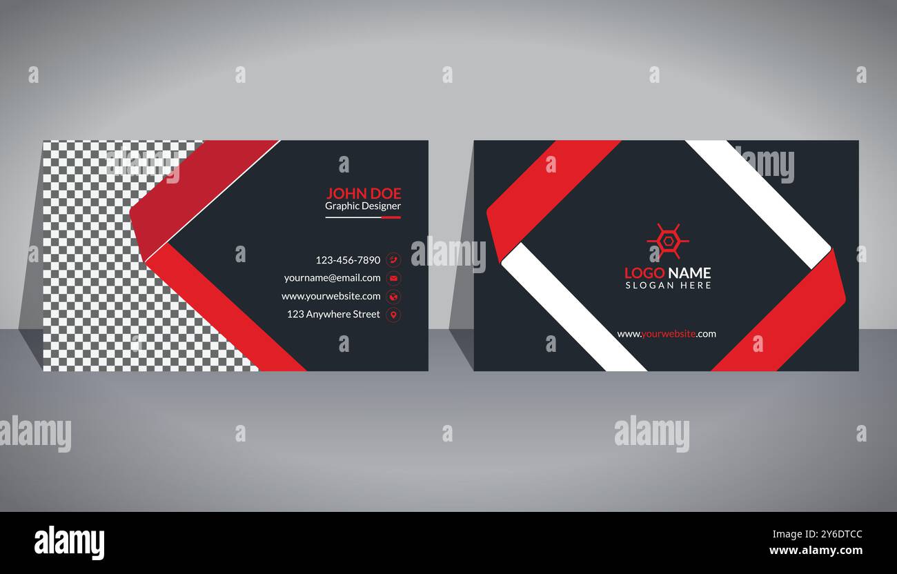Business Card Design Template Stock Vector